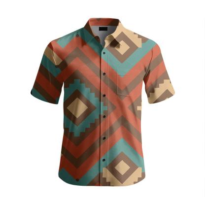 Andean Quipu Nebula Kilim Chevron branded embroidered shirts