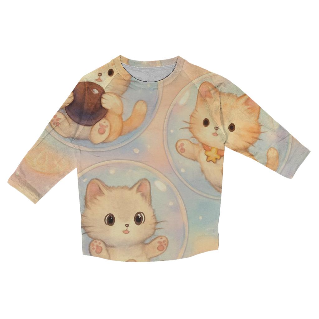 Bubble Tea Dream Kittens fashion 3/4 sleeve shirts