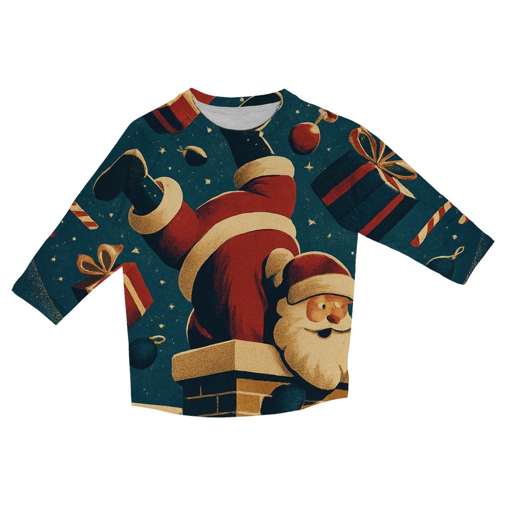 Santa Stuck In Chimney Gift Avalanche cotton quarter sleeve shirts
