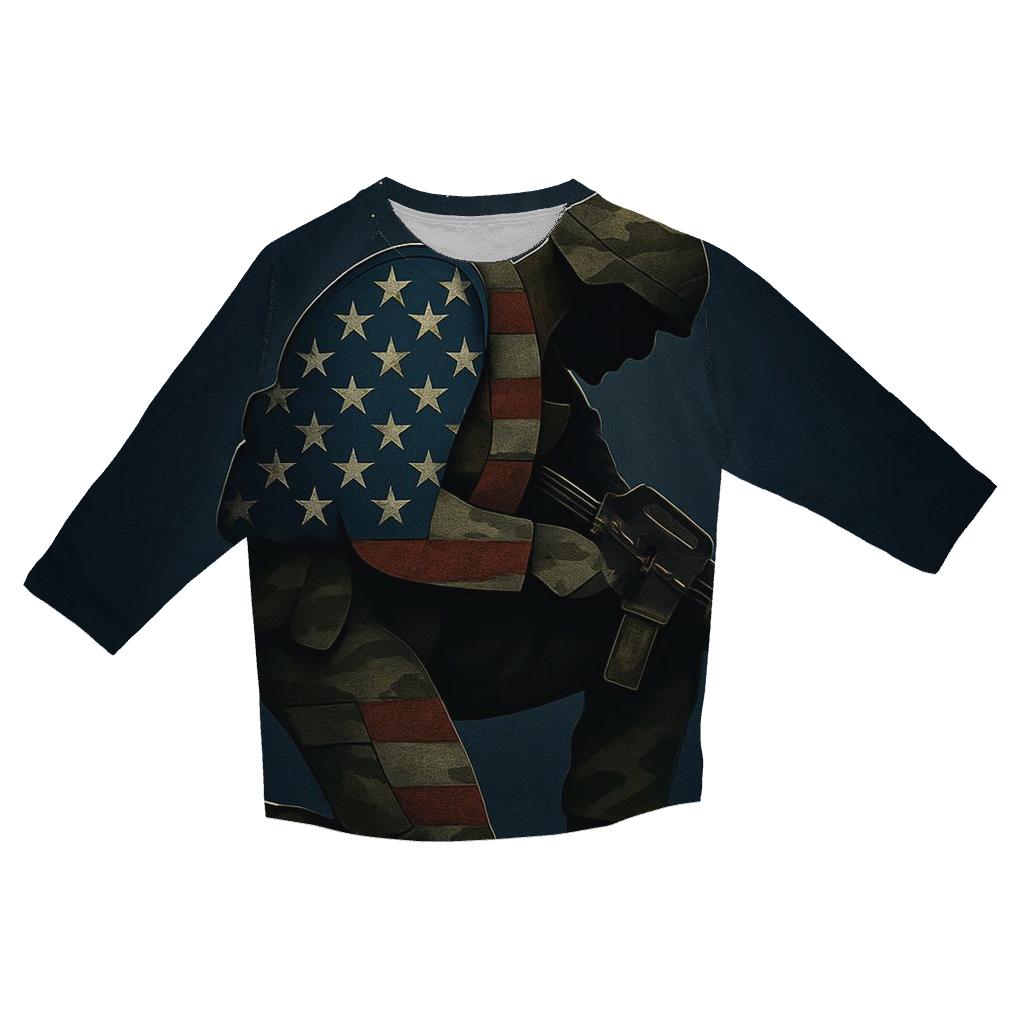 Camouflage Constellation Flag Sentinel trendy 3/4 sleeve tops