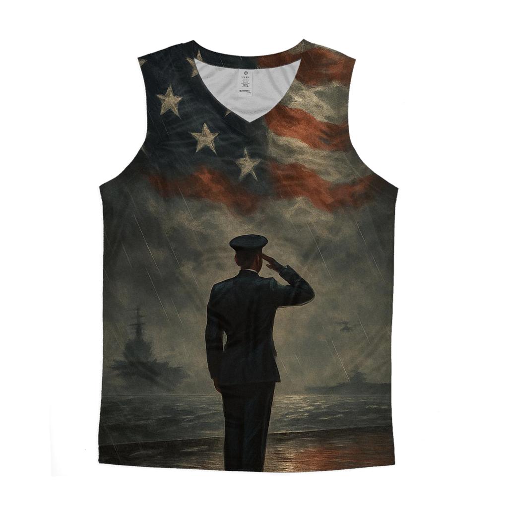Harbor Vigil Under The Flag Sky casual summer tank tops