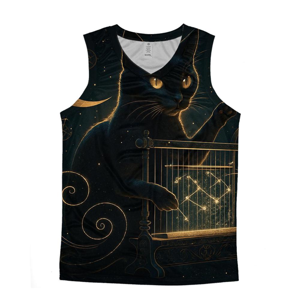 Midnight Loom Guardian Cat stylish racerback tanks