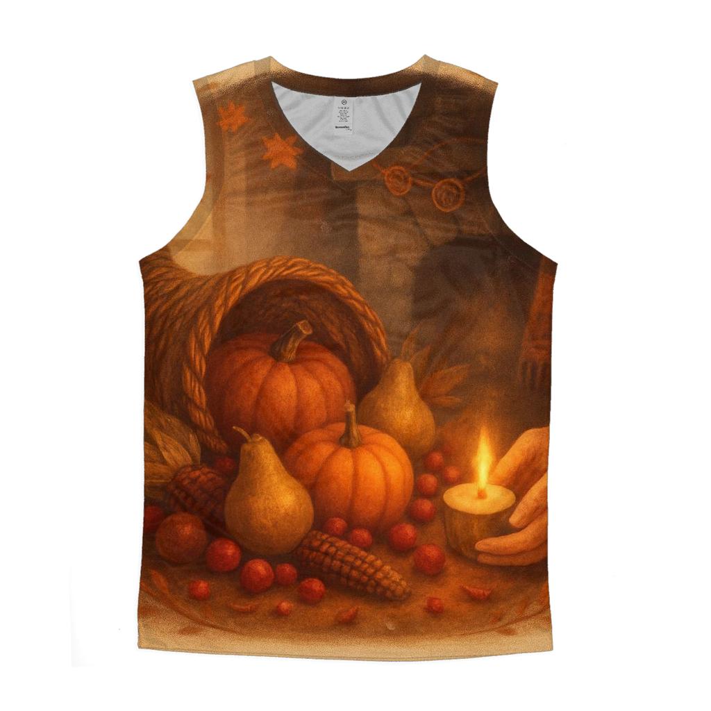 Candlelit Cornucopia Hearth personalized athletic tanks