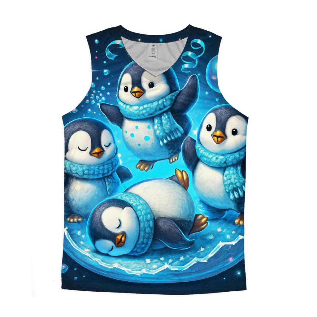Penguin Snow Globe Breakdance Party custom tank tops