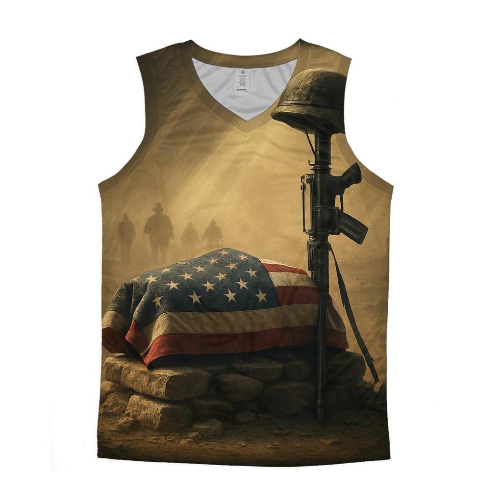 Folded Flag Reliquary In Desert Light trendy fitted tank tops