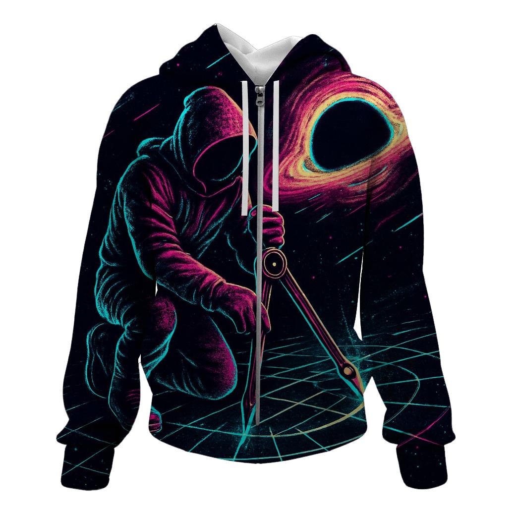 Neon Cartographer Of The Event Horizon zip-up hoodies