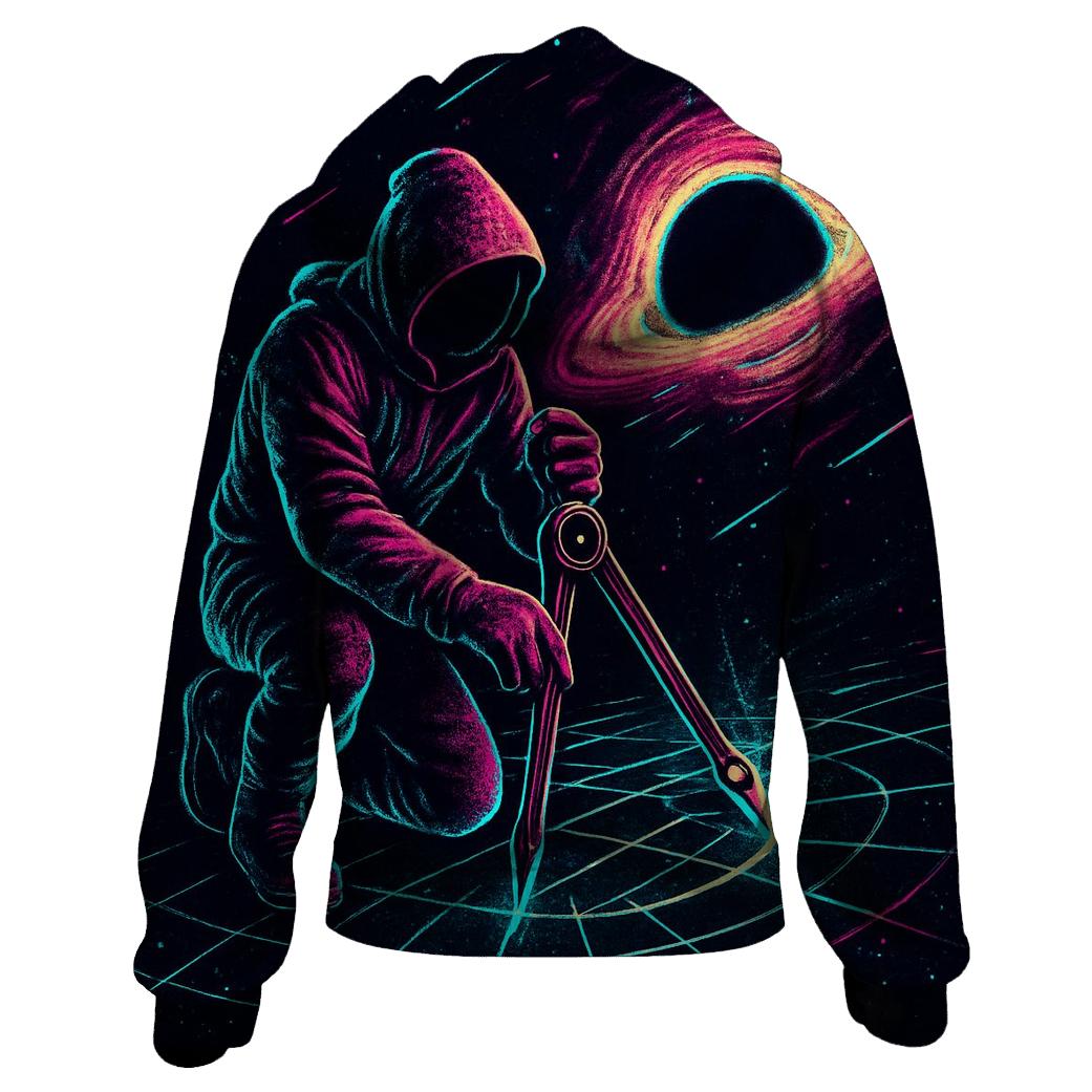 Neon Cartographer Of The Event Horizon zip-up hoodies