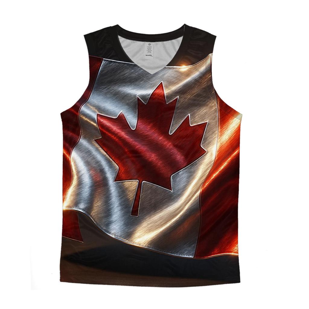Metallic Crest Flag Of Canada casual summer tank tops