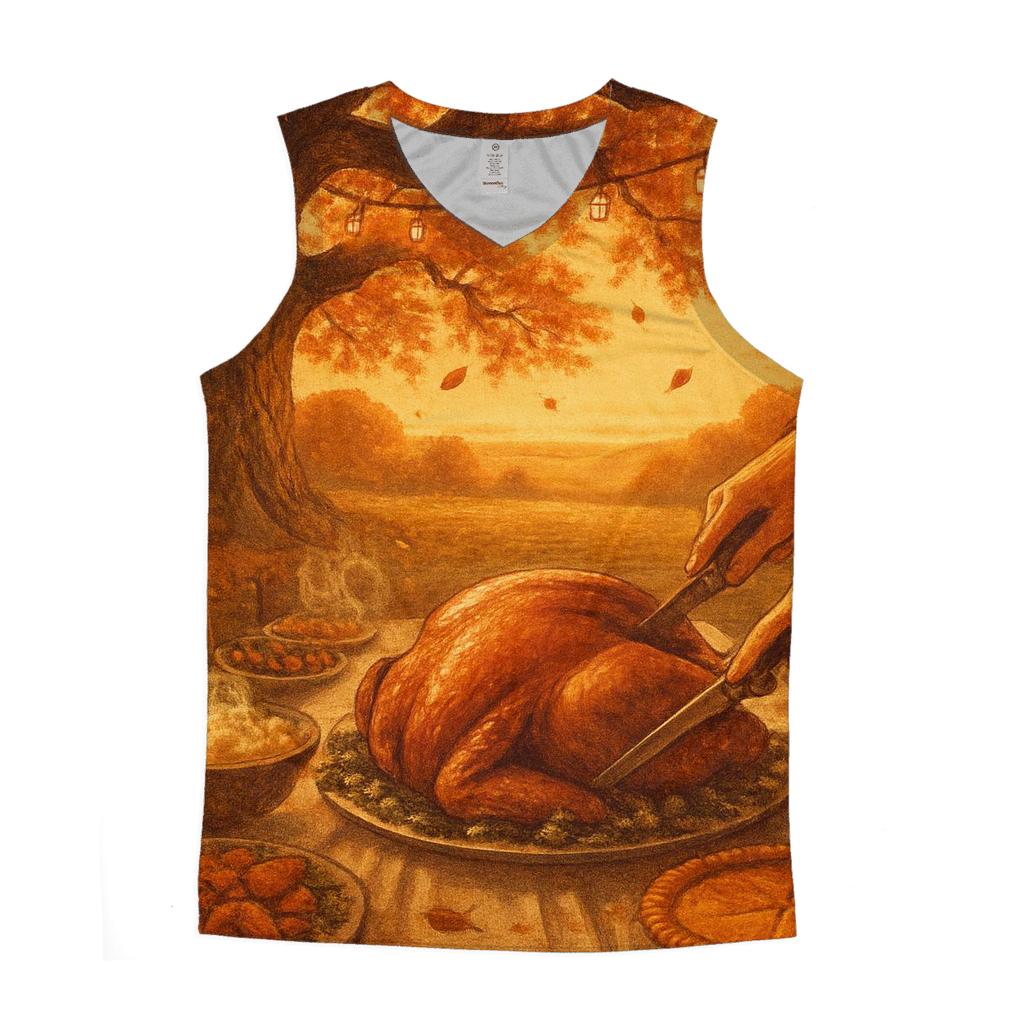 Golden Hour Feast Under The Oak graphic print tank tops