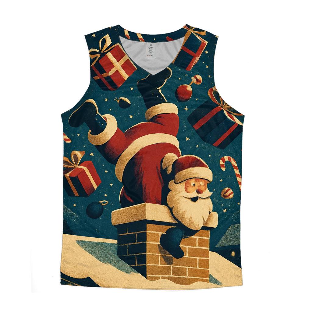 Santa Stuck In Chimney Gift Avalanche sports performance tank tops