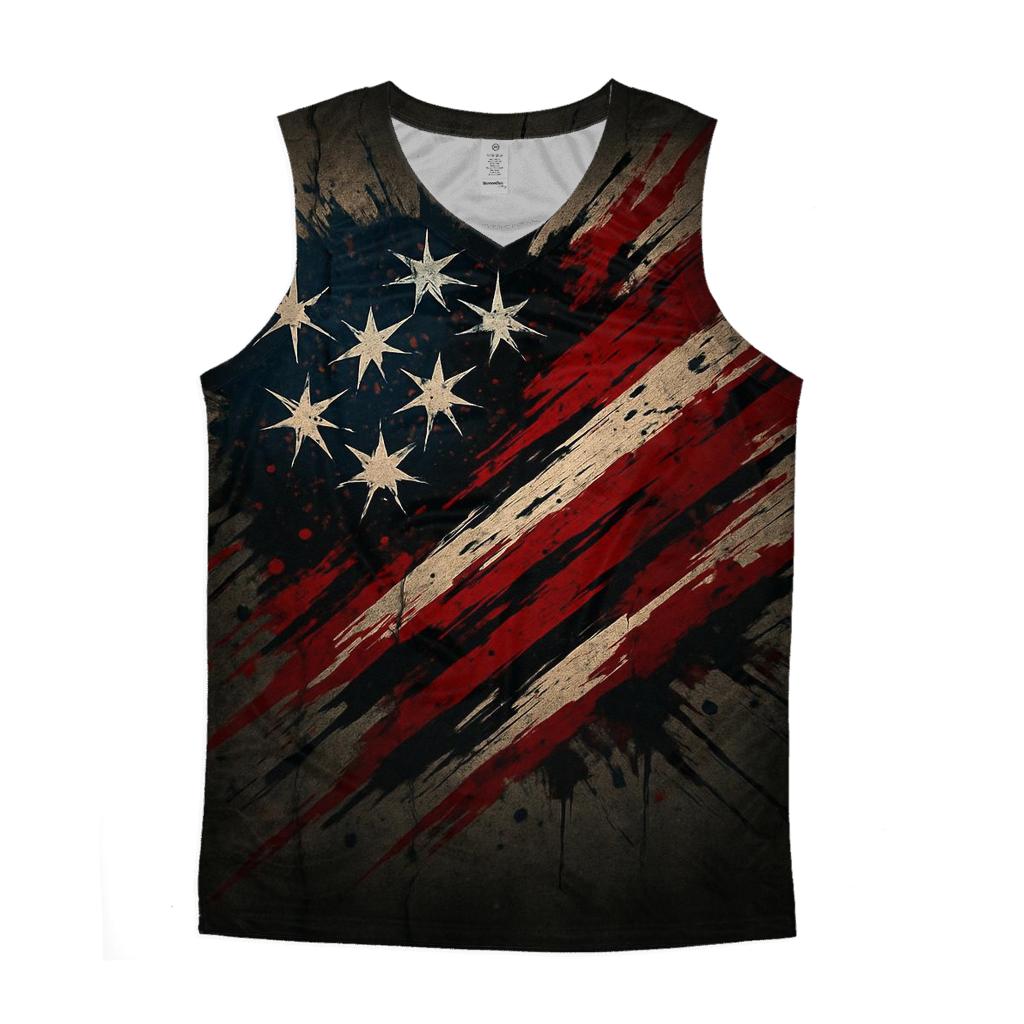 Rebel Alley Flag Burst designer workout tanks