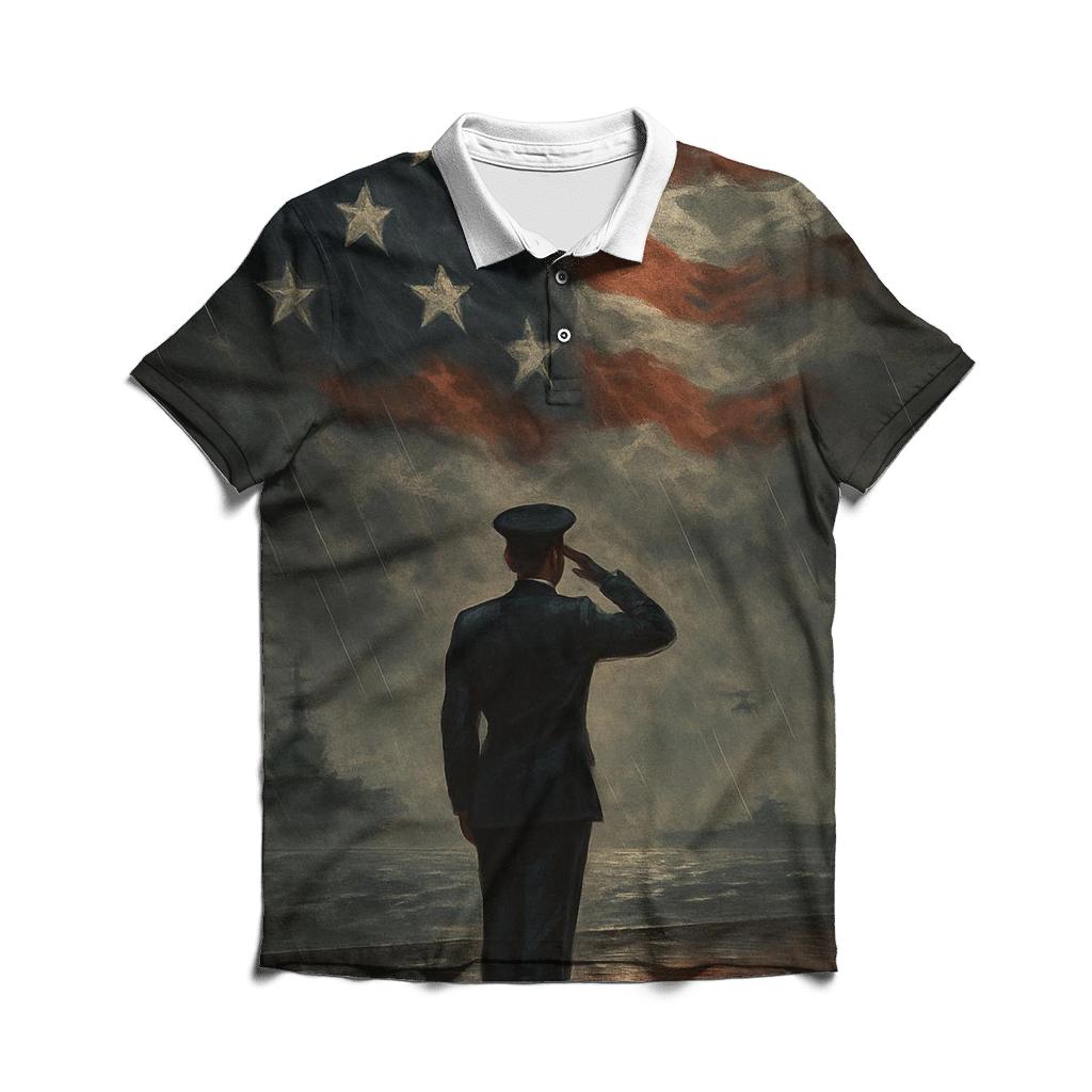 Harbor Vigil Under The Flag Sky casual sports polo shirts
