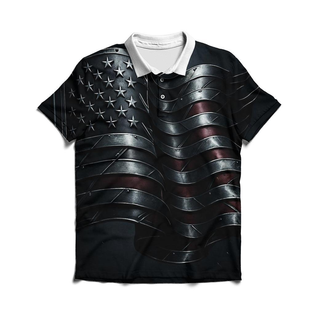 Midnight Forge Flag classic pique polos