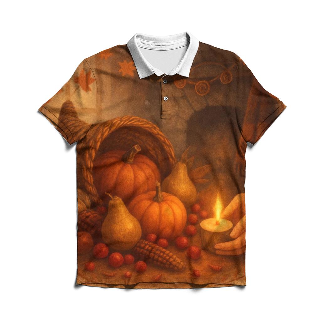 Candlelit Cornucopia Hearth designer slim fit polos