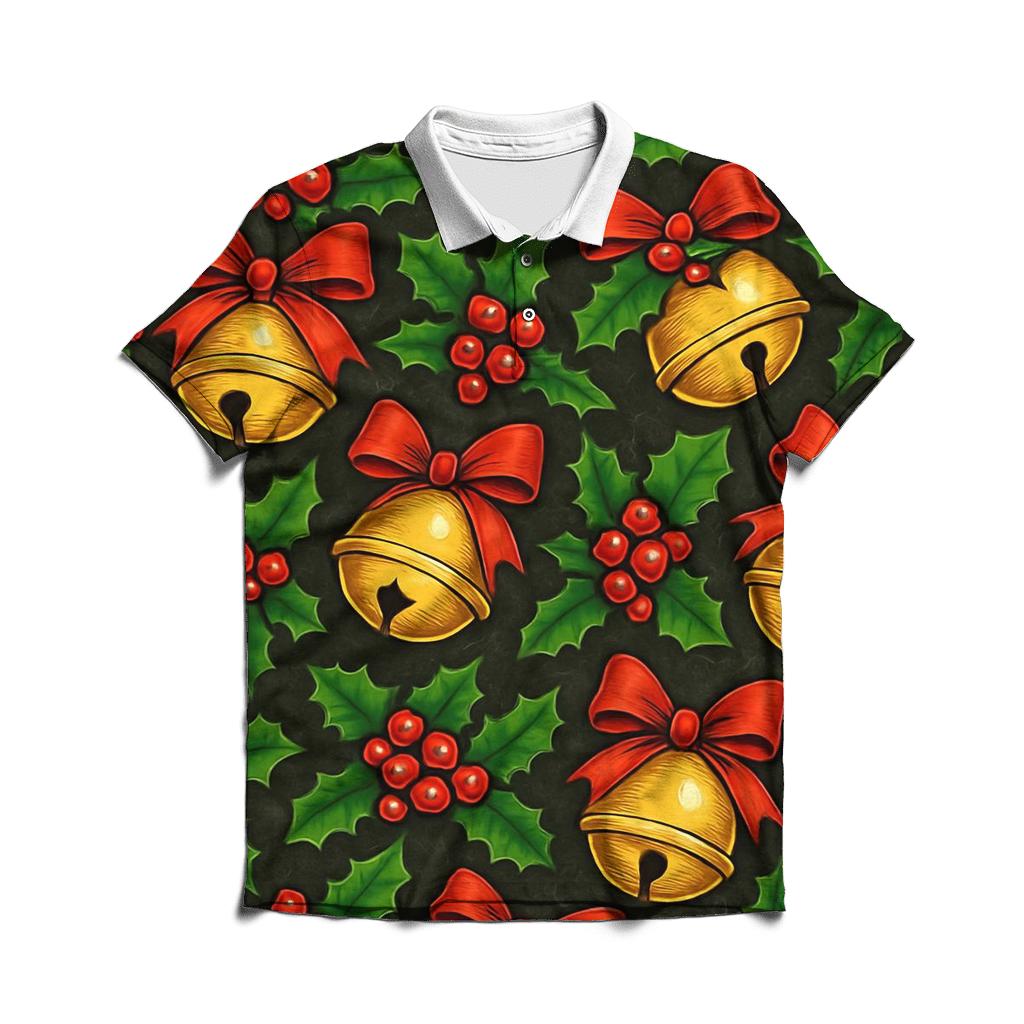 Holly Bell Tessellation On Charcoal Night stylish collar polo tees