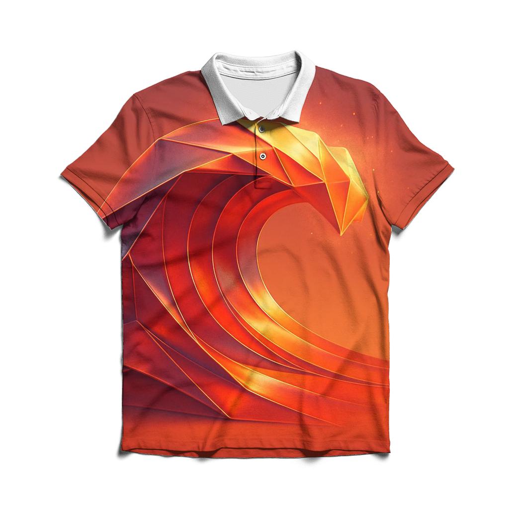 Chromatic Tidal Origami branded logo polo shirts