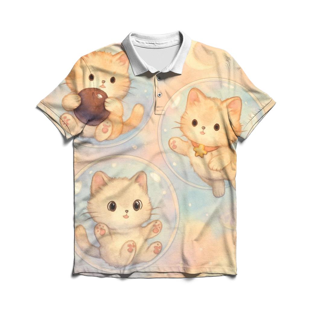 Bubble Tea Dream Kittens classic pique polos