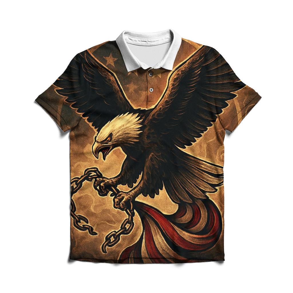 Eagle Over The Smoke Wreathed Banner stylish collar polo tees