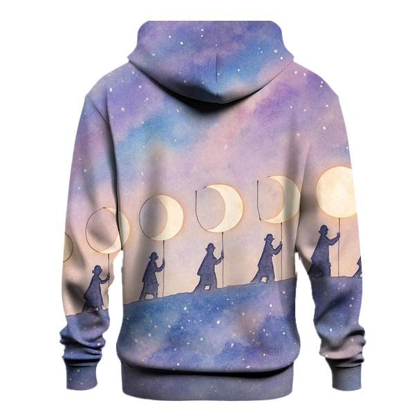 Moon Phase Lantern Parade zip-up hoodies