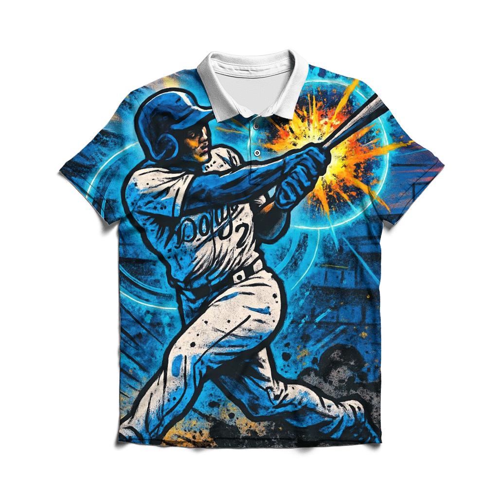 Graffiti Halo Batter Impact Burst casual sports polo shirts