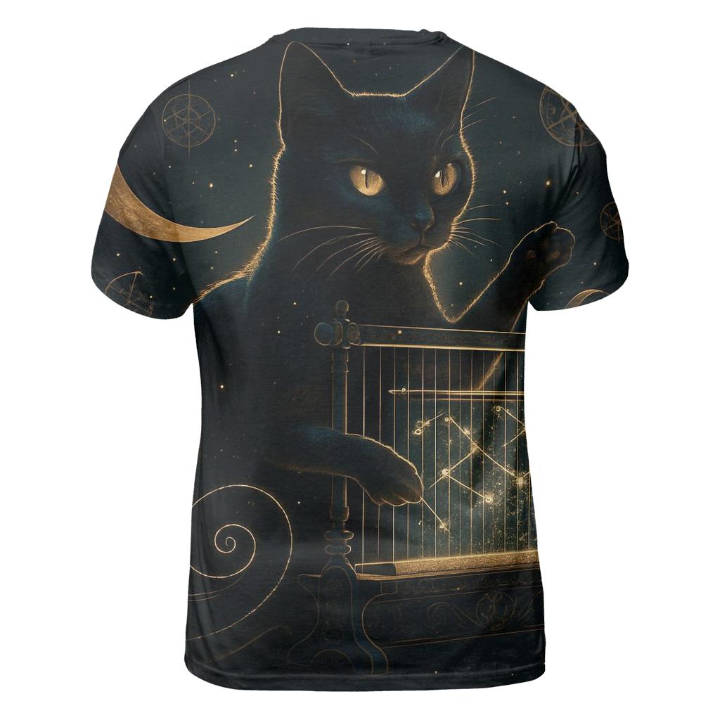 Midnight Loom Guardian Cat statement graphic shirts