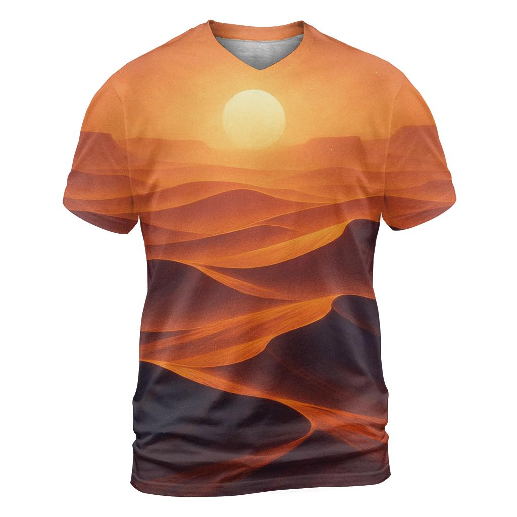 Saffron Mirage Dunes artistic all-over print tops