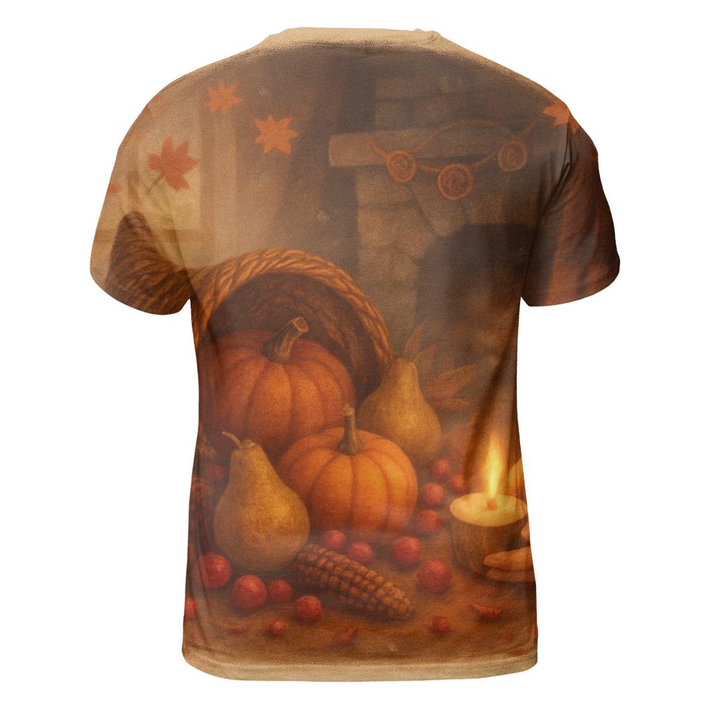 Candlelit Cornucopia Hearth unique graphic print tees
