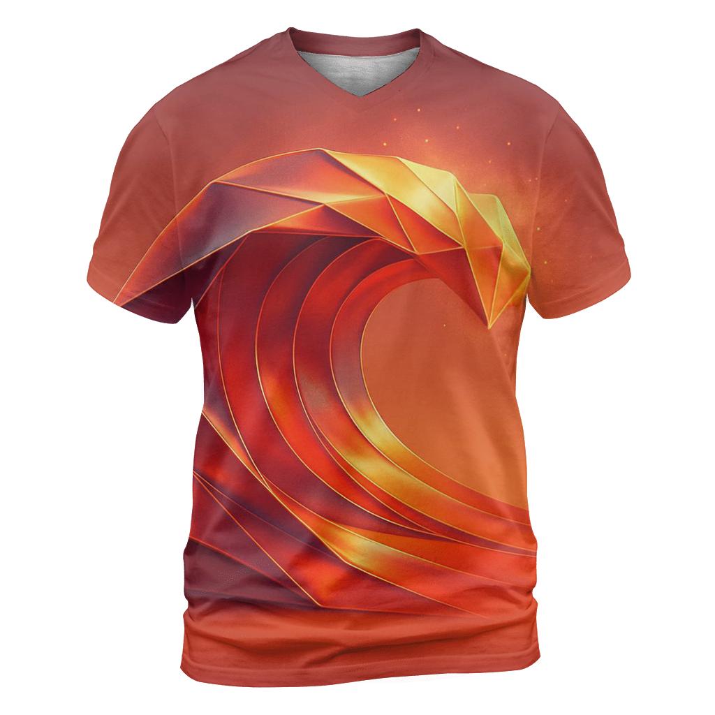 Chromatic Tidal Origami designer pattern shirts