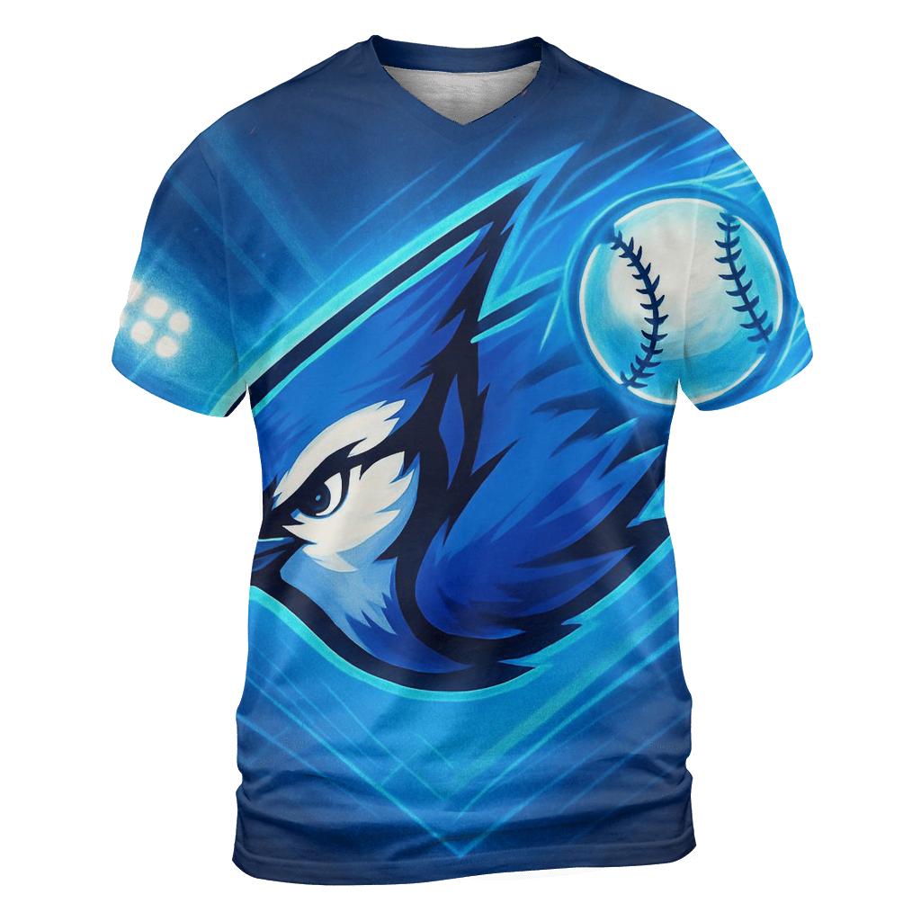 Blue Jays Thunderwing Basepath Burst artistic all-over print tops