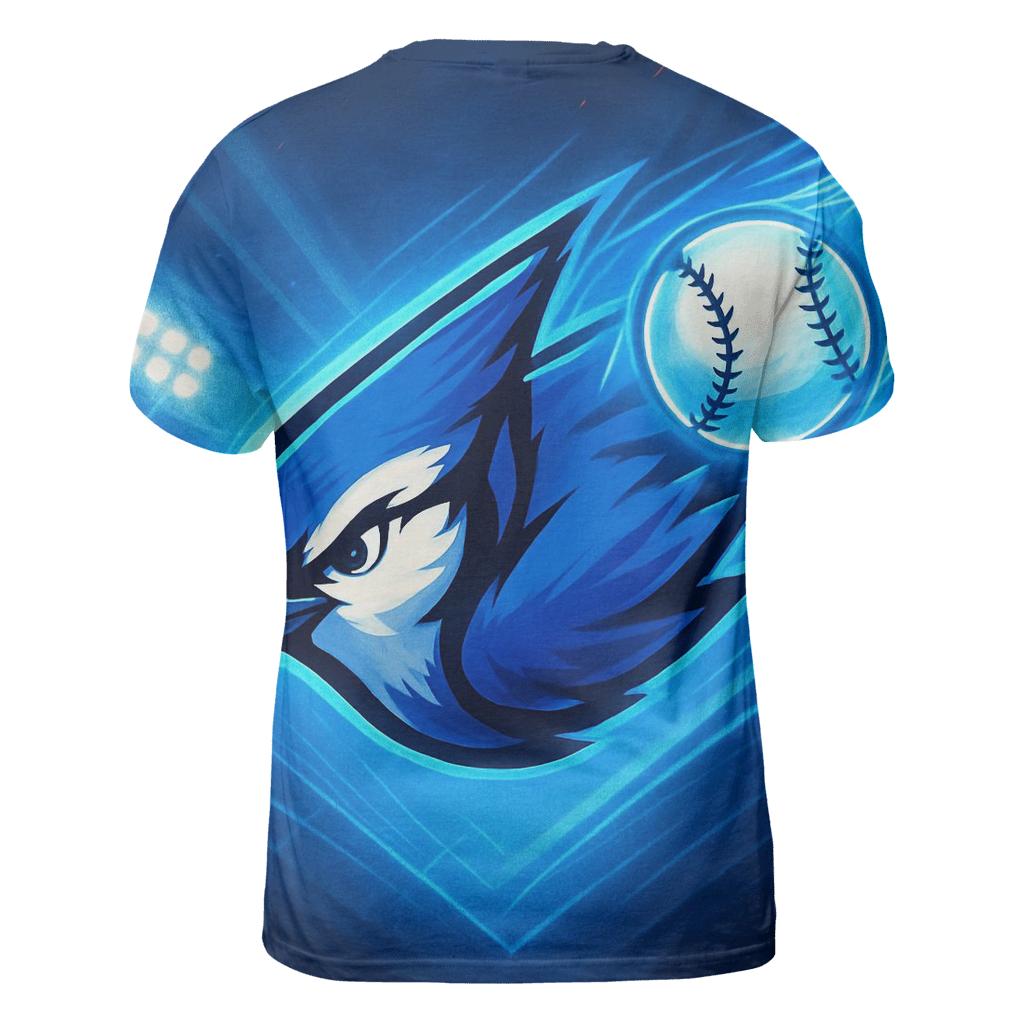 Blue Jays Thunderwing Basepath Burst artistic all-over print tops
