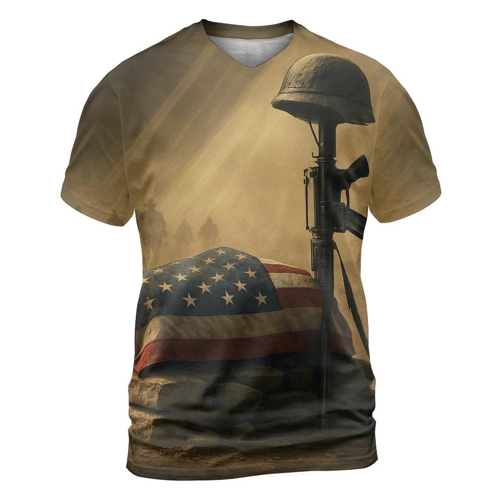 Folded Flag Reliquary In Desert Light custom all-over print shirts