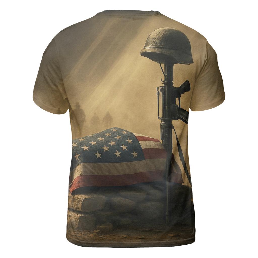 Folded Flag Reliquary In Desert Light custom all-over print shirts