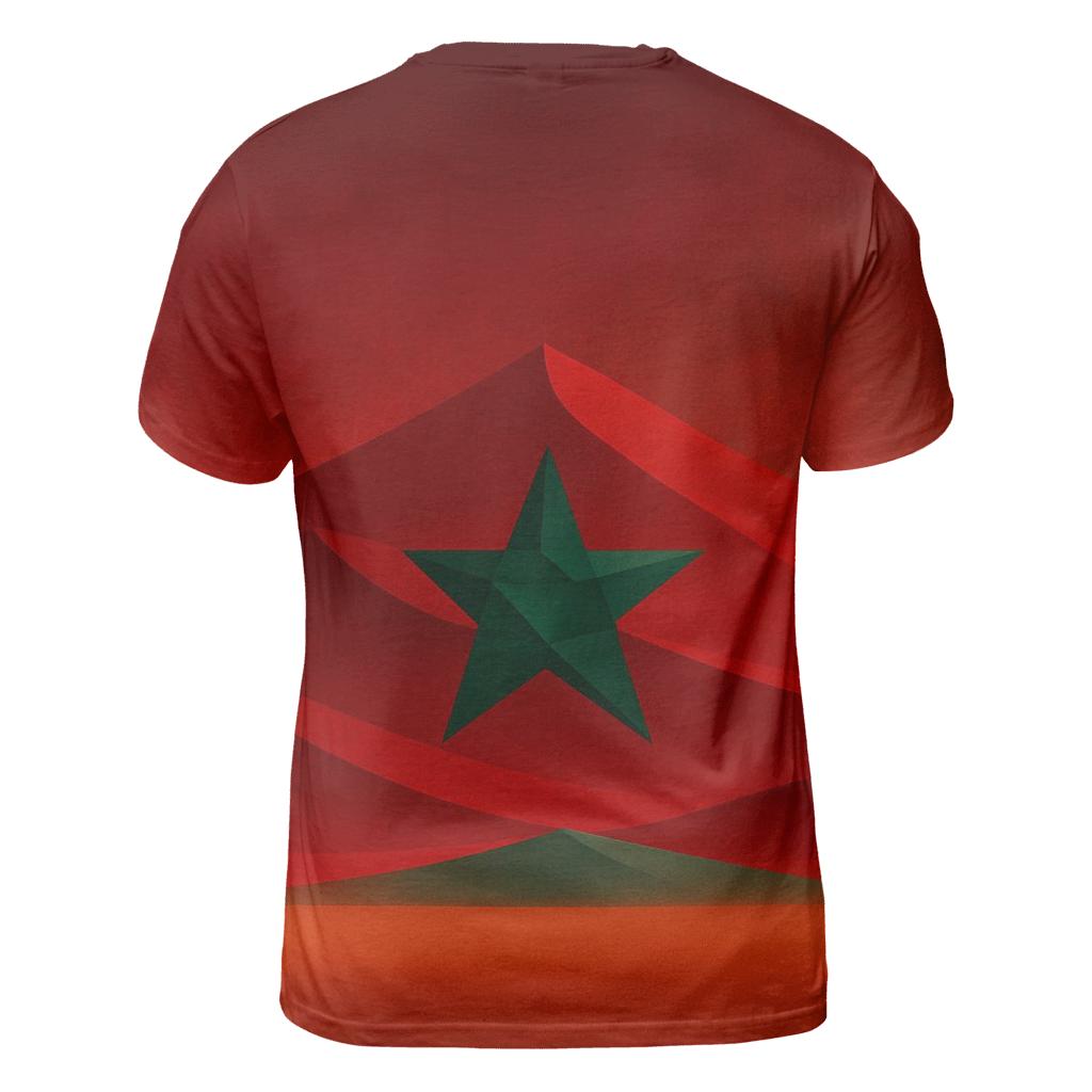 Geometric Mirage Flag Of Morocco artistic all-over print tops
