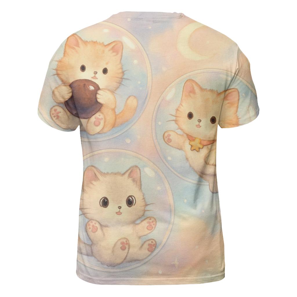 Bubble Tea Dream Kittens artistic all-over print tops