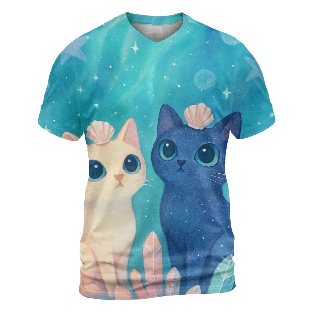 Crystal Reef Stargazer Cats statement graphic shirts