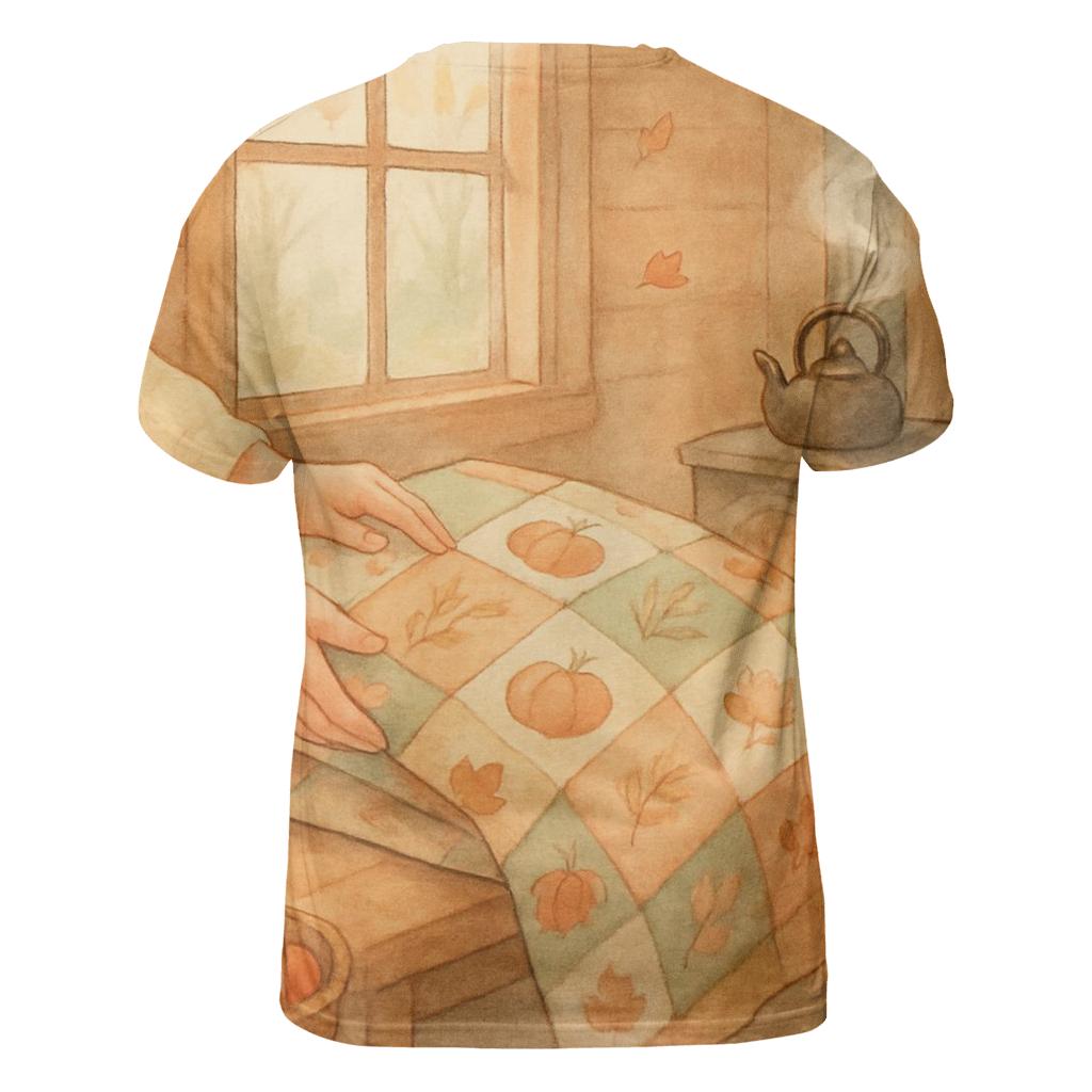 Cozy Cabin Gratitude Quilt Scene trendy printed shirt styles