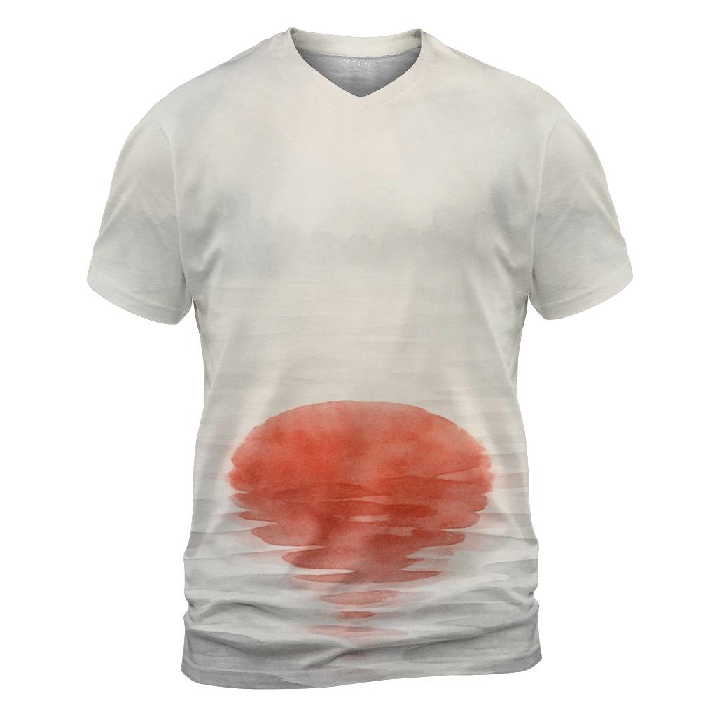 Watercolor Skyline Flag Of Japan creative print fashion shirts