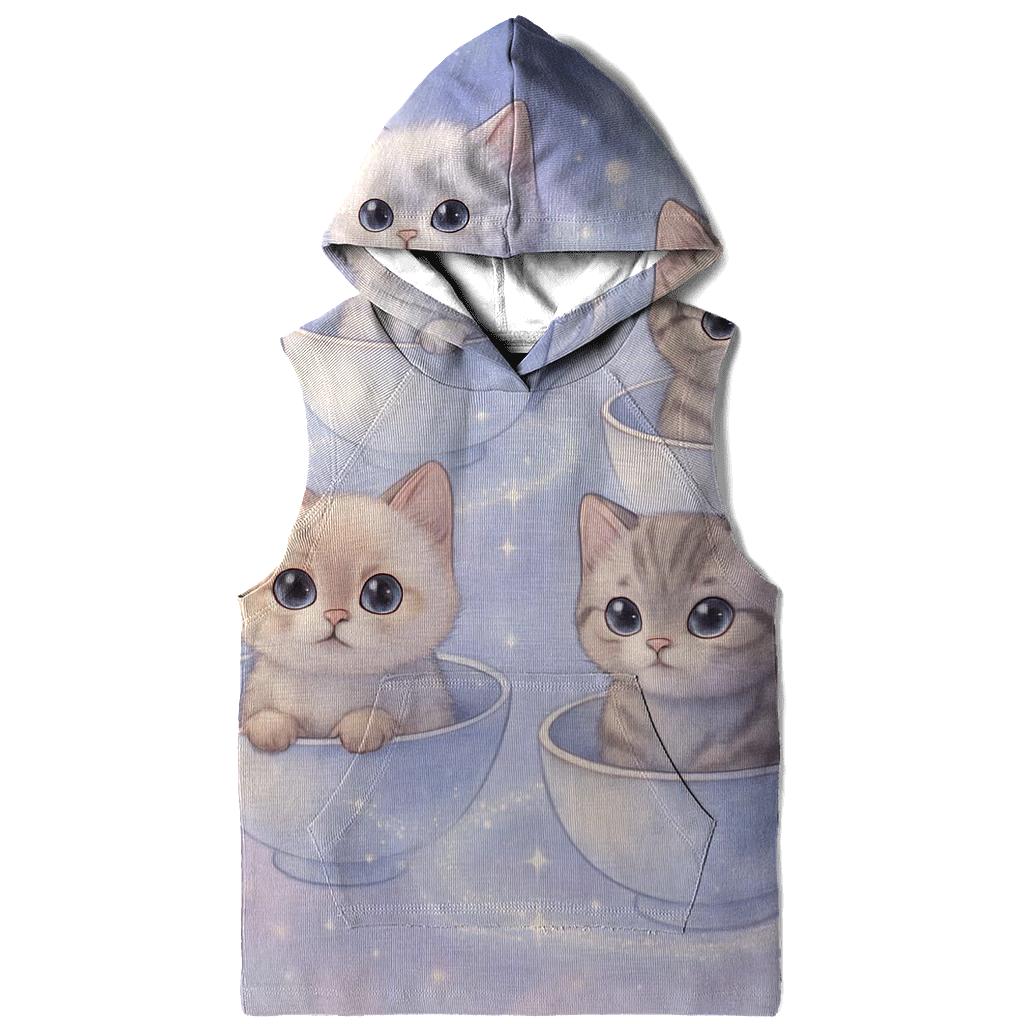 Moonlit Teacup Kitten Carousel custom hoodies