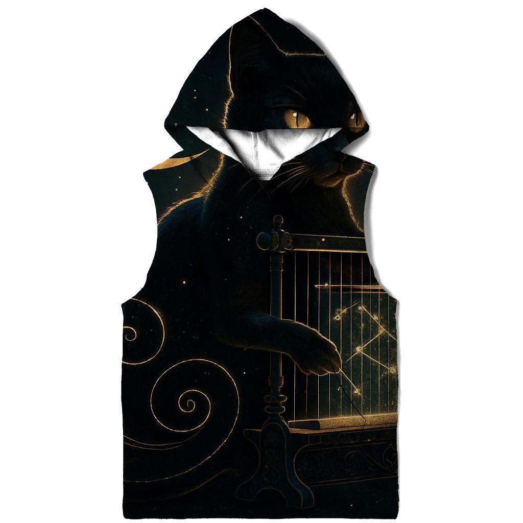 Midnight Loom Guardian Cat embroidered hoodies