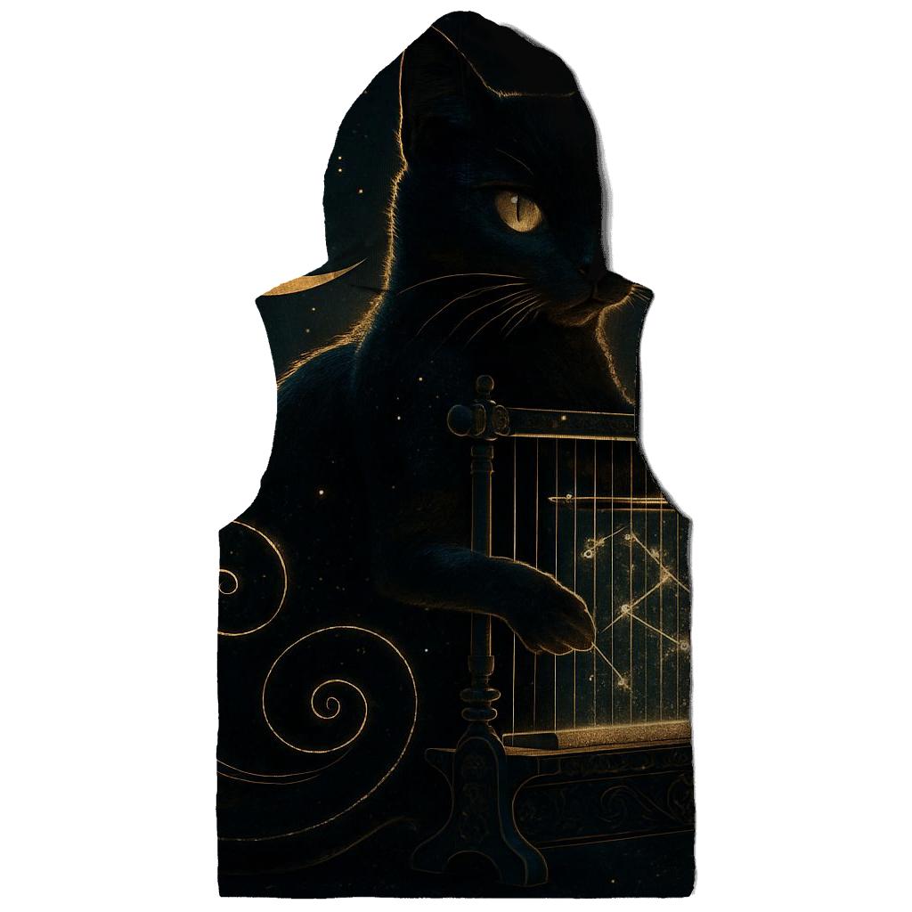 Midnight Loom Guardian Cat embroidered hoodies