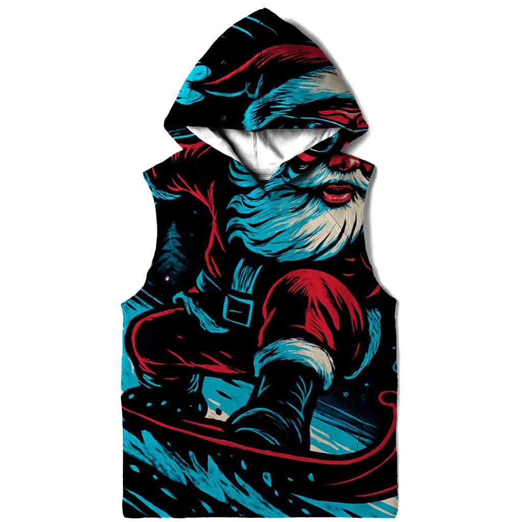 Neon Midnight Santa Snowboard Run heavyweight hoodies