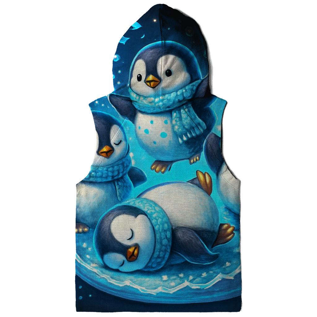 Penguin Snow Globe Breakdance Party printed hoodies