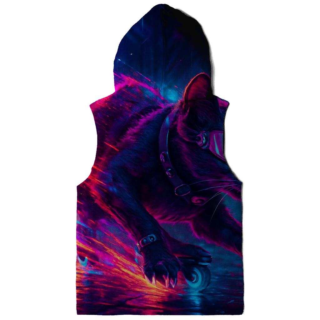 Neon Alley Skate Cat embroidered hoodies