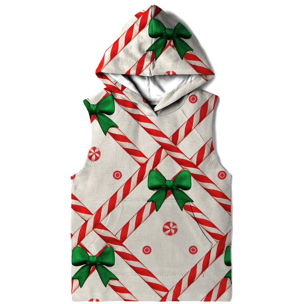Candy Cane Plaid Lattice On Winter White zip-up hoodies