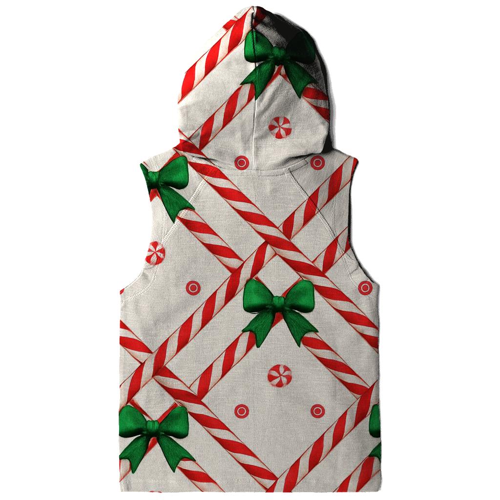 Candy Cane Plaid Lattice On Winter White zip-up hoodies