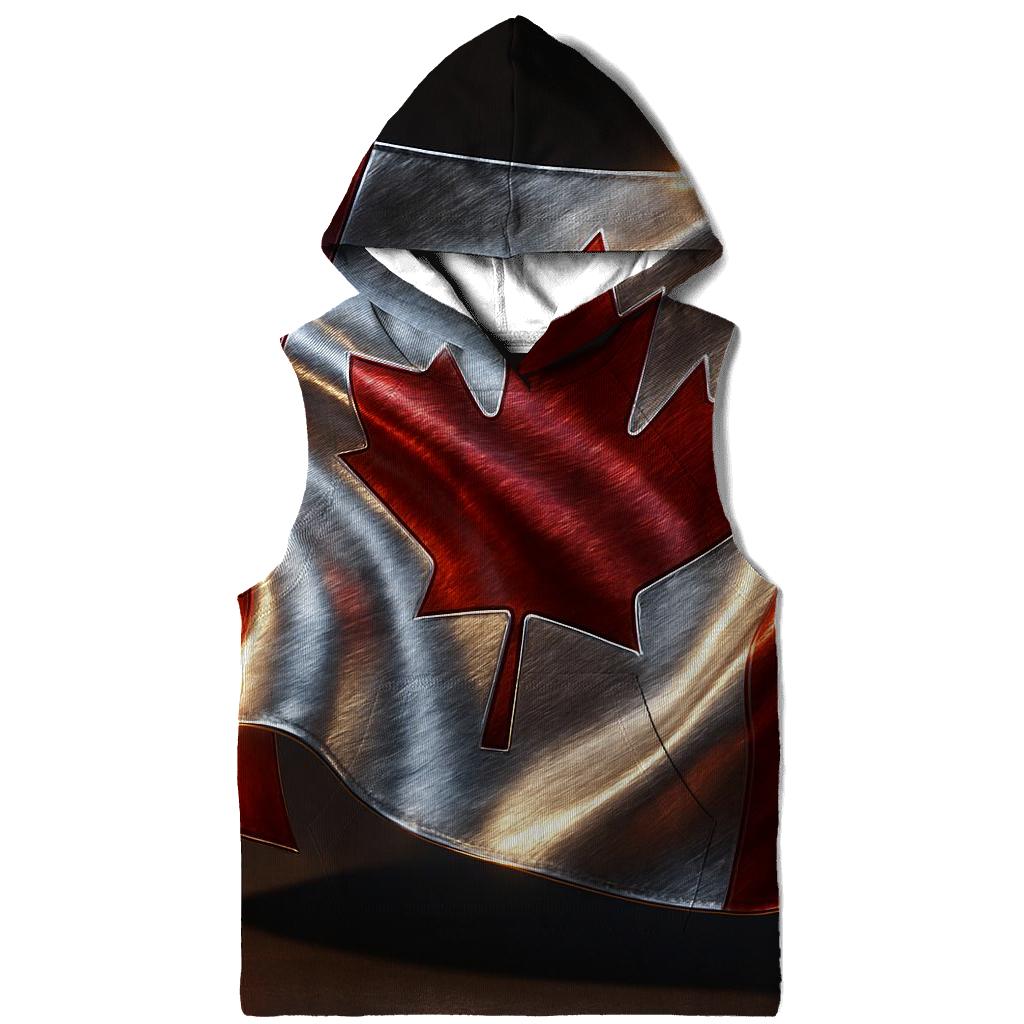 Metallic Crest Flag Of Canada premium hoodies