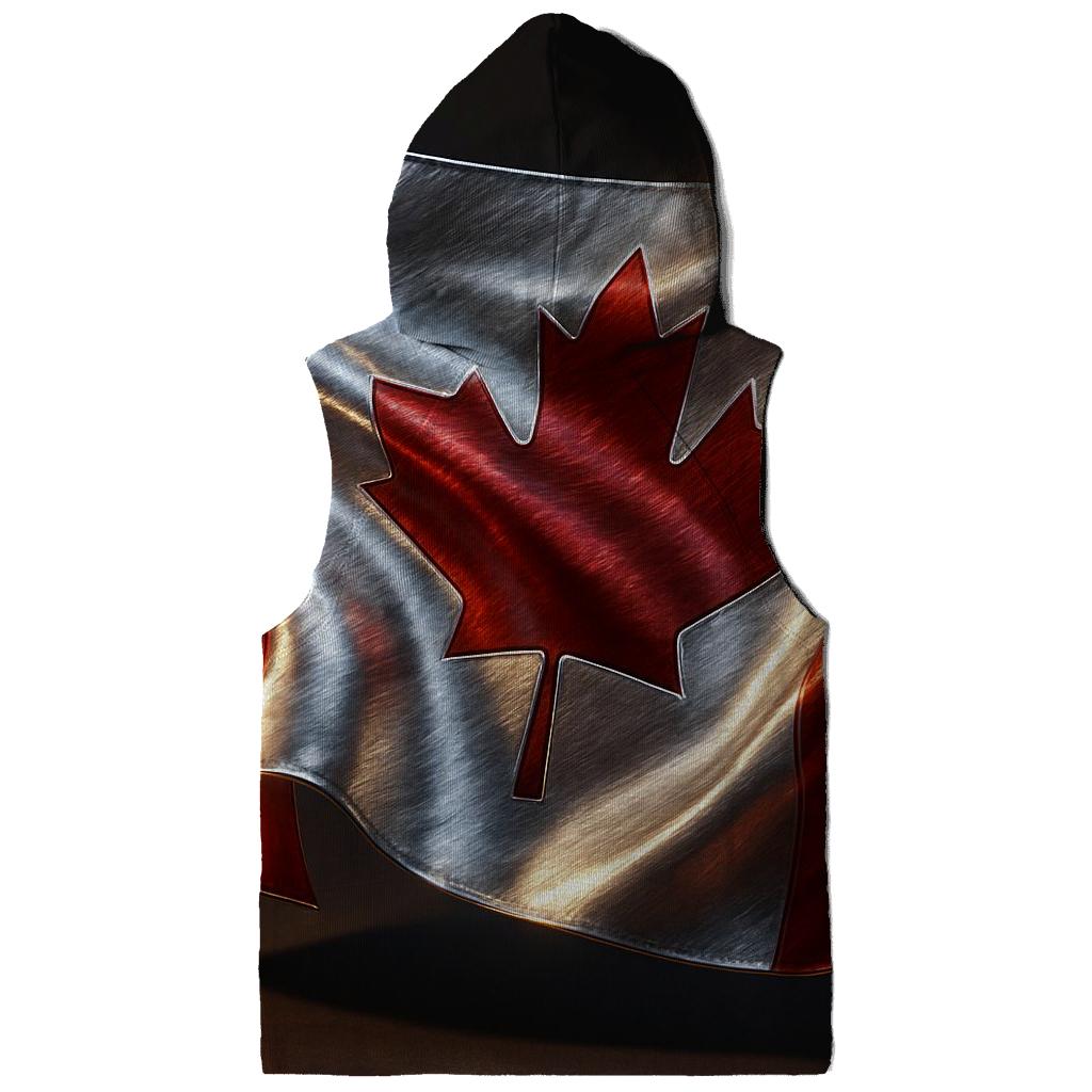 Metallic Crest Flag Of Canada premium hoodies