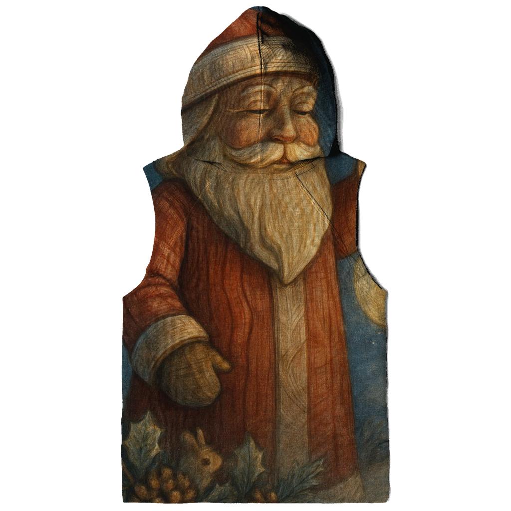 Woodcarved Santa Lantern In Winter Pines designer hoodies
