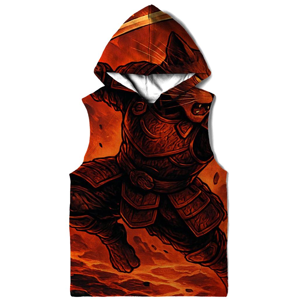Volcanic Samurai Cat Duel designer hoodies