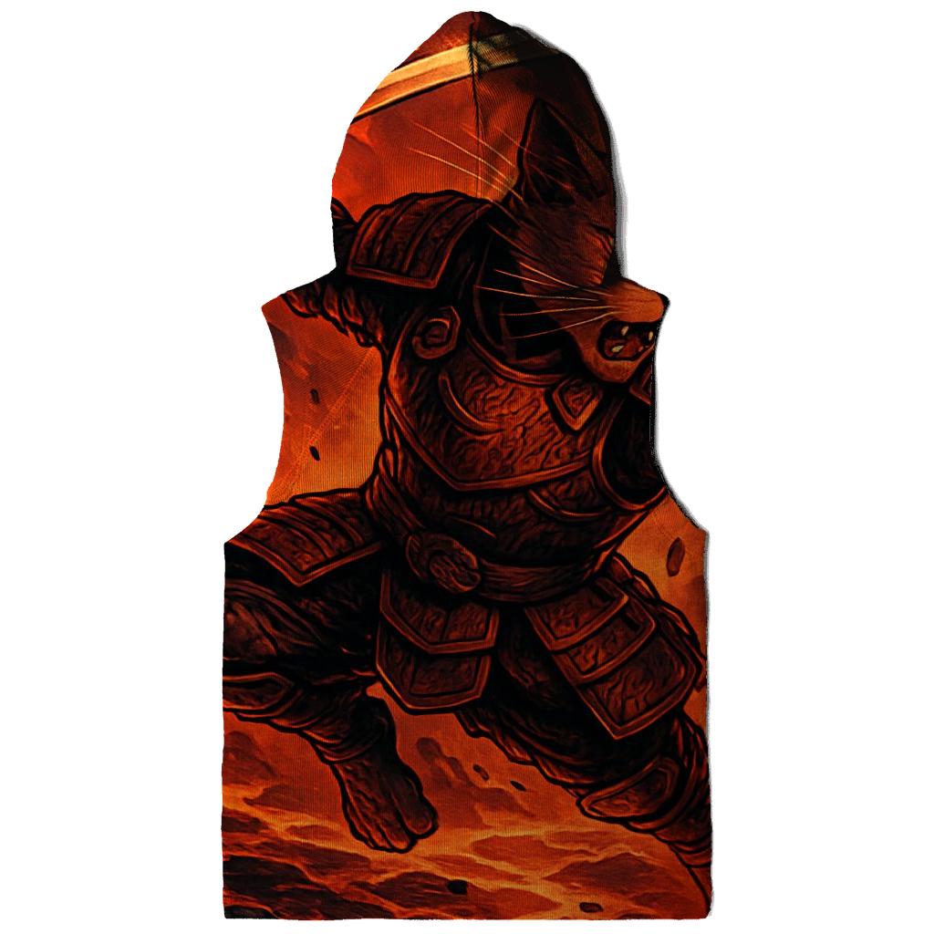 Volcanic Samurai Cat Duel designer hoodies